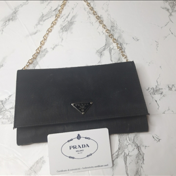 Prada long wallet / Woc with added chain nero - Picture 2 of 9